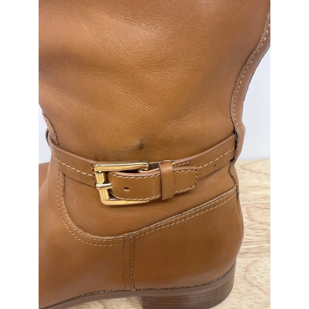 MICHAEL KORS Women's Stockard 10M‎ Cognac Brown Riding Equestrian Tall Boots #54
